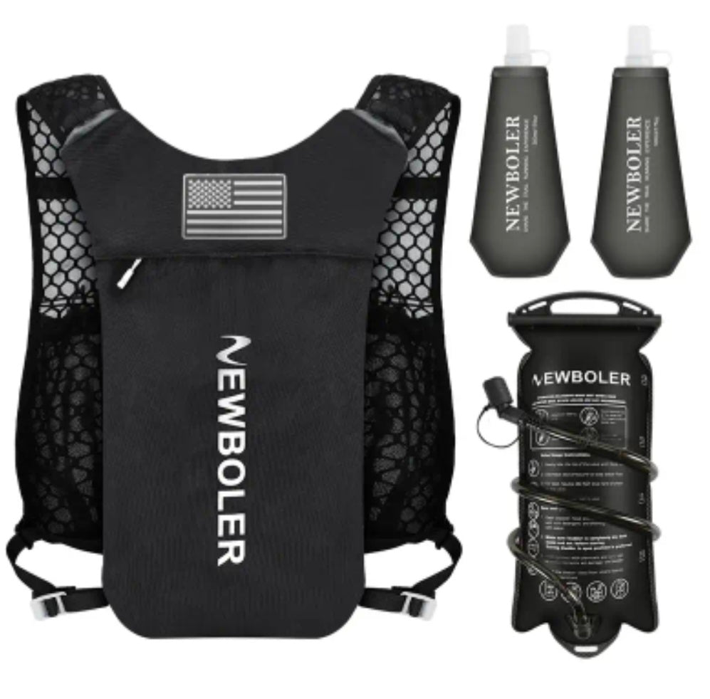 NEWBOLER Ultra-Light Hydration Vest Set – Black