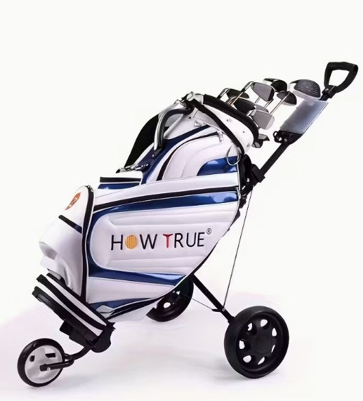3-Wheel Foldable Golf Cart with Water Bottle Holder