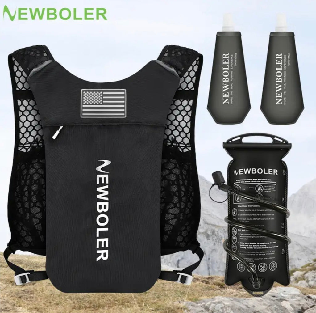 NEWBOLER Ultra-Light Hydration Vest Set – Black