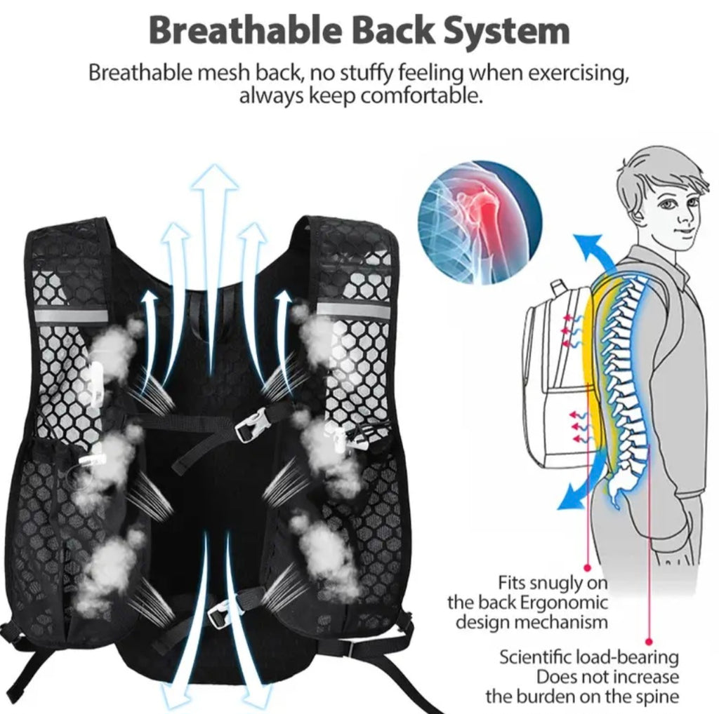 NEWBOLER Ultra-Light Hydration Vest Set – Black