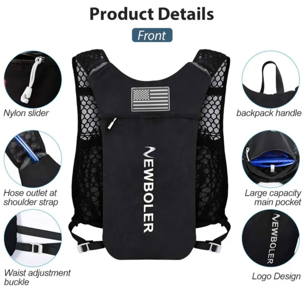 NEWBOLER Ultra-Light Hydration Vest Set – Black