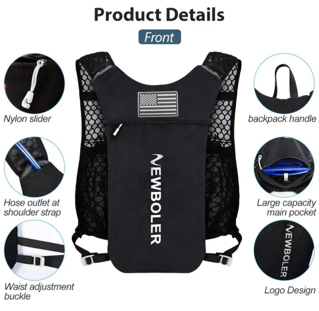 NEWBOLER Ultra-Light Hydration Vest Set – Black