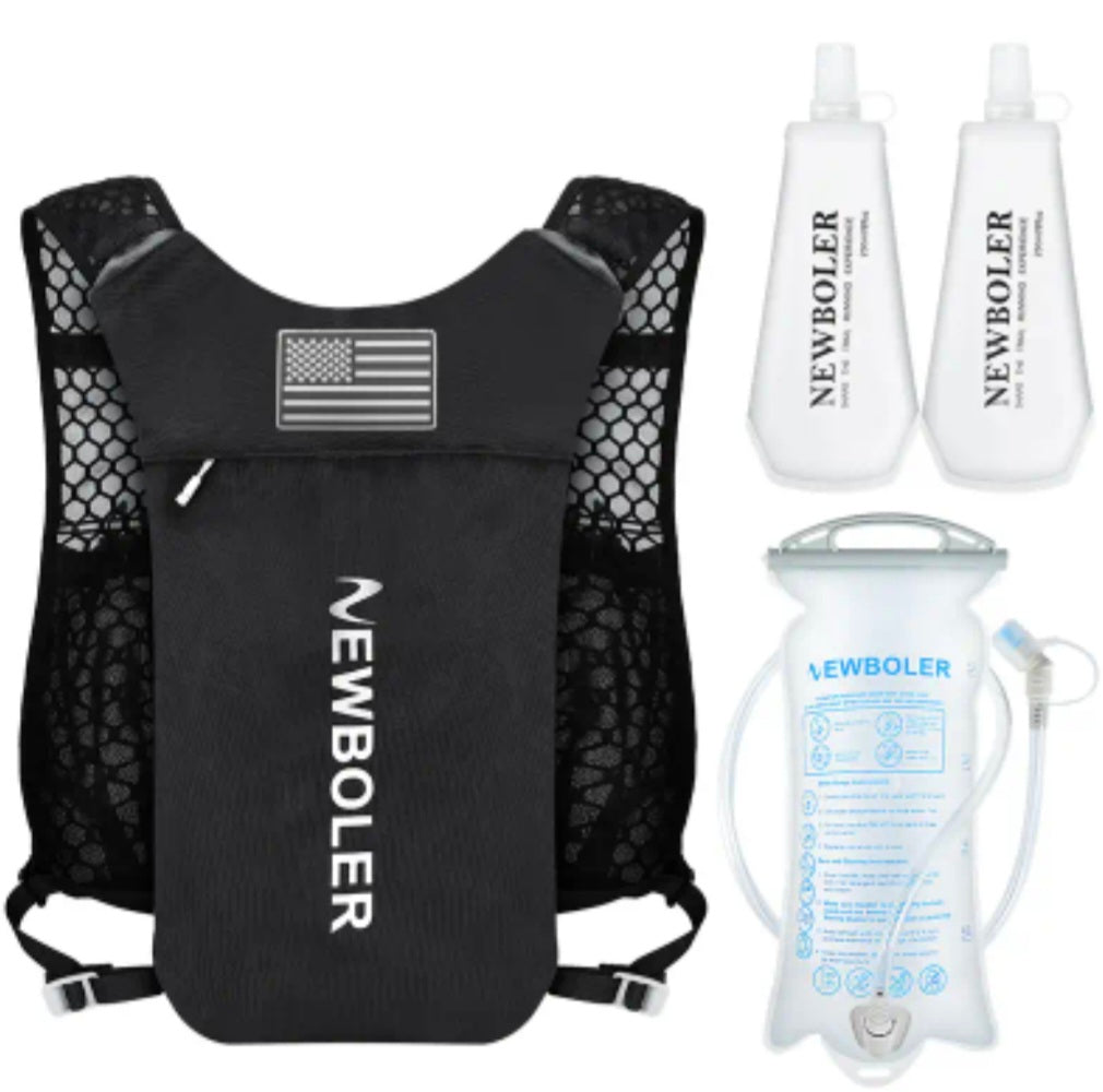 NEWBOLER Ultra-Light Hydration Vest Set – Black