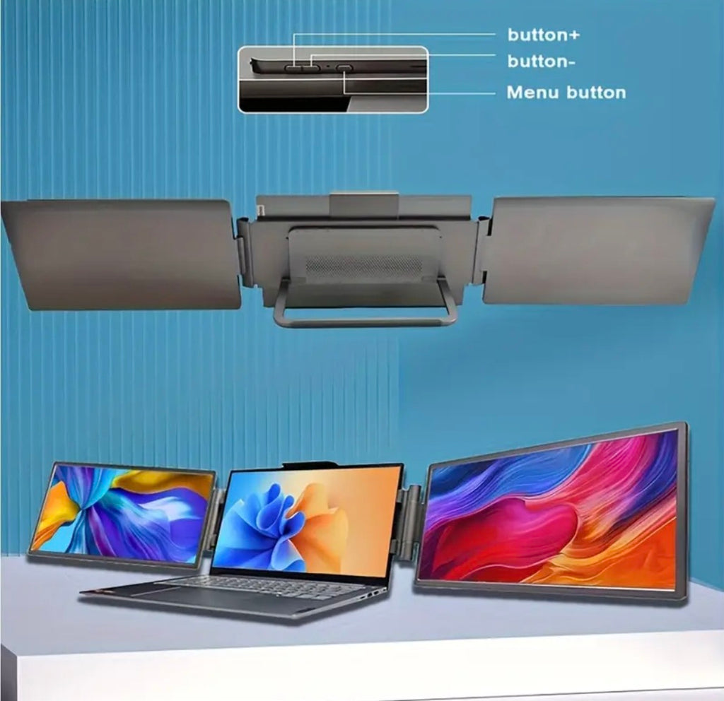 Portable Dual-Screen Display for Laptops – 14" IPS LCD with Premium Business Briefcase