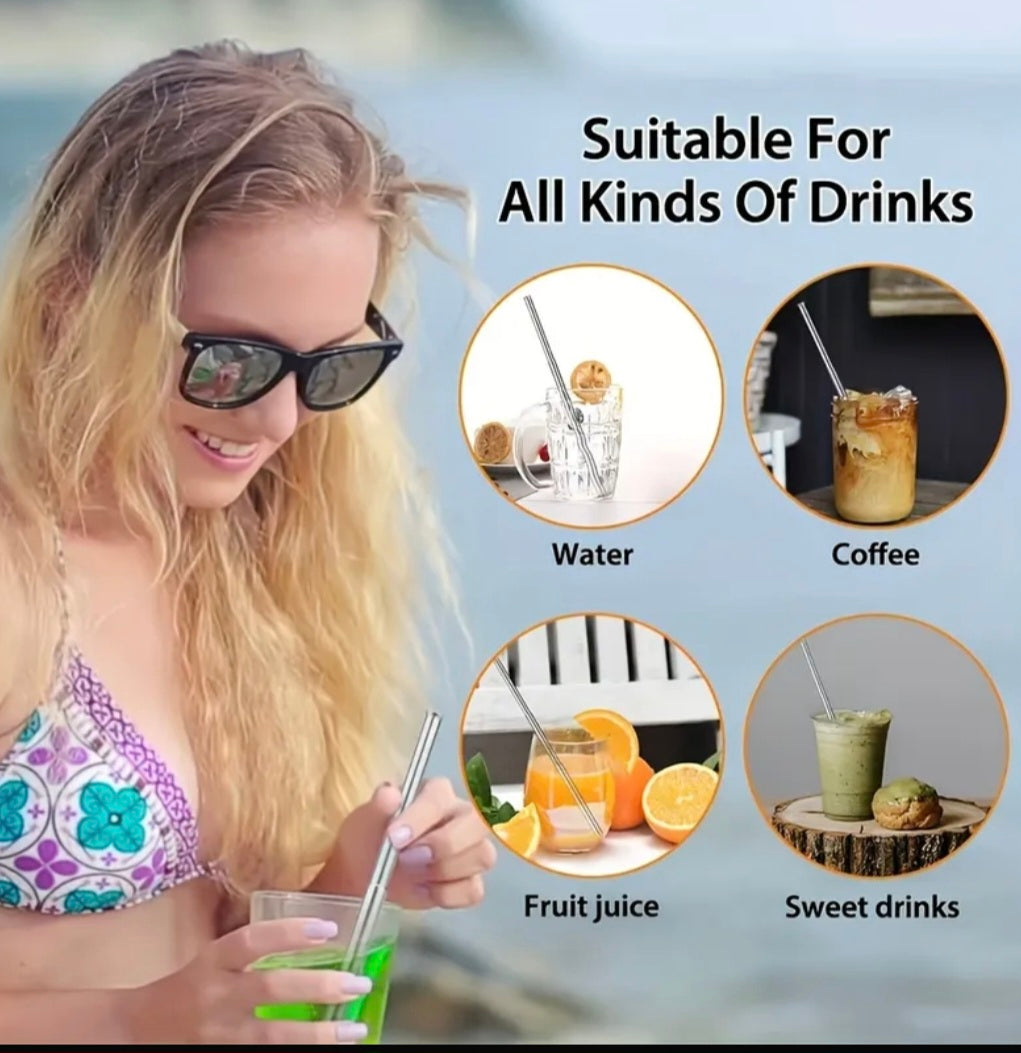 Premium Stainless Steel Straw Set